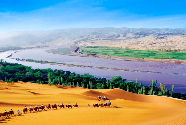 沙坡头美景。 沙坡头美景。